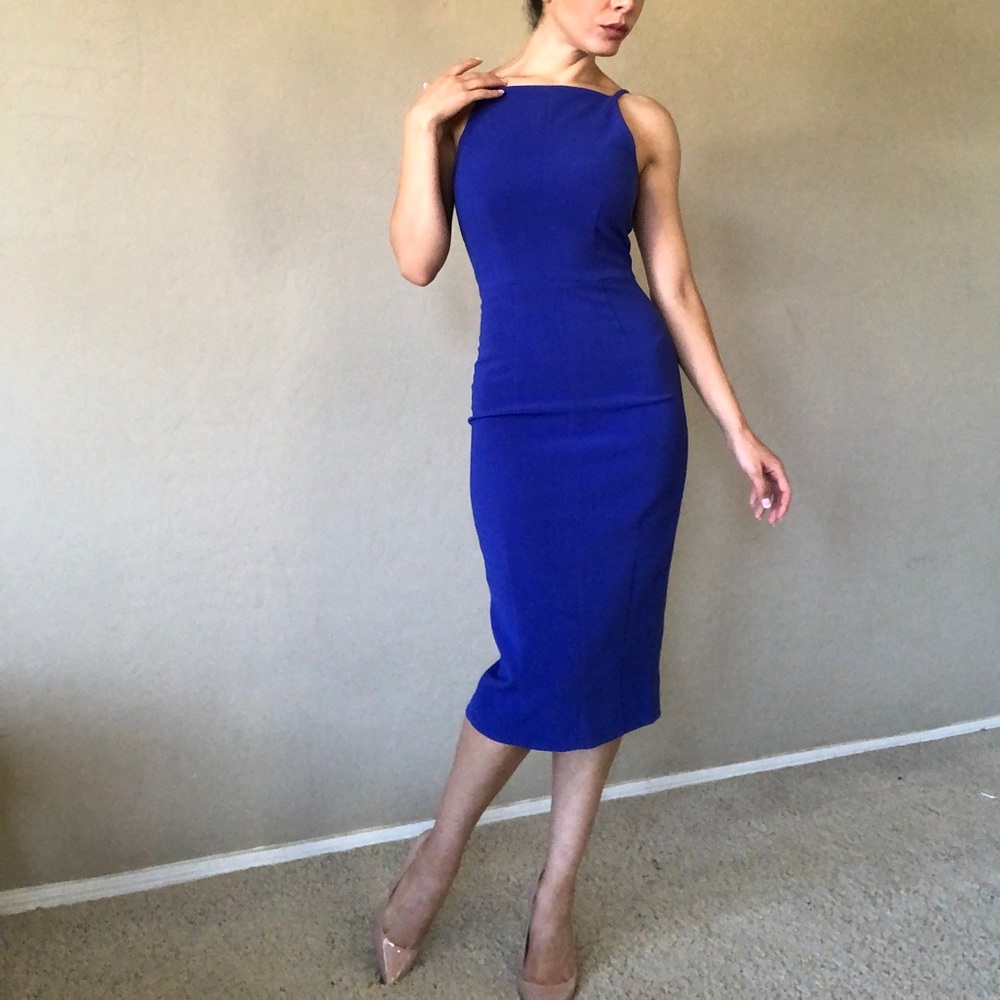 Blue fitted dress